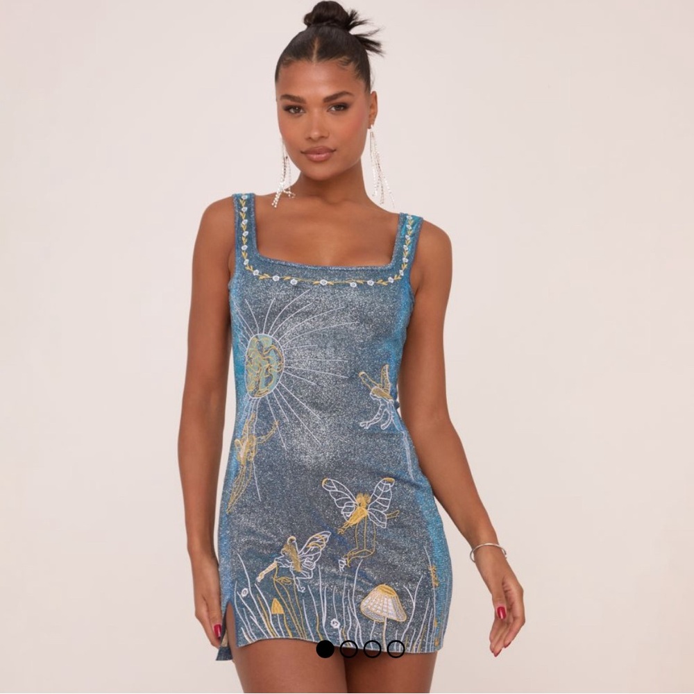 EGO Blue Mini Dress with Yellow and White Accents